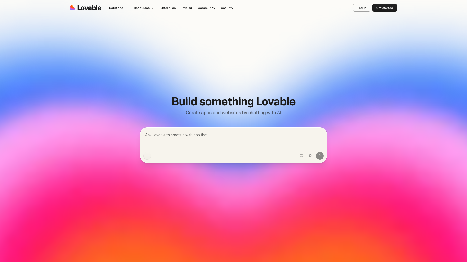 Lovable homepage — AI-powered full-stack web app builder